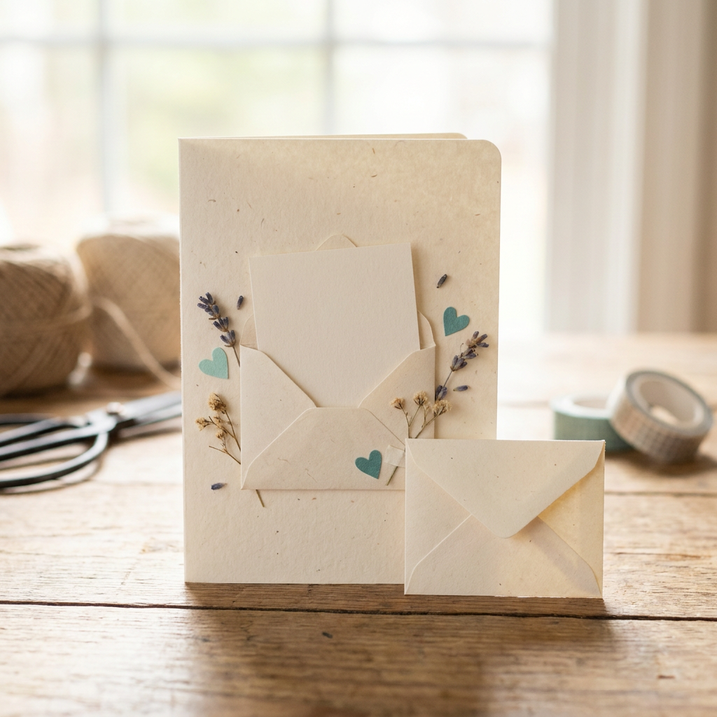 Finished handmade kindness pocket note card with blank insert and envelope